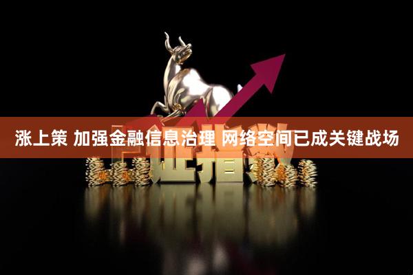 涨上策 加强金融信息治理 网络空间已成关键战场