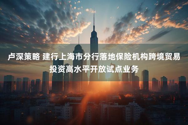 卢深策略 建行上海市分行落地保险机构跨境贸易投资高水平开放试点业务