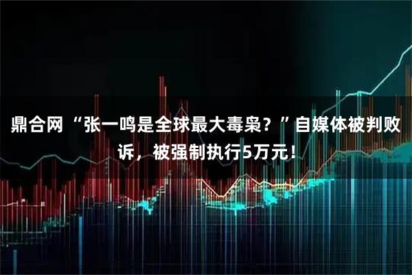 鼎合网 “张一鸣是全球最大毒枭？”自媒体被判败诉，被强制执行5万元！