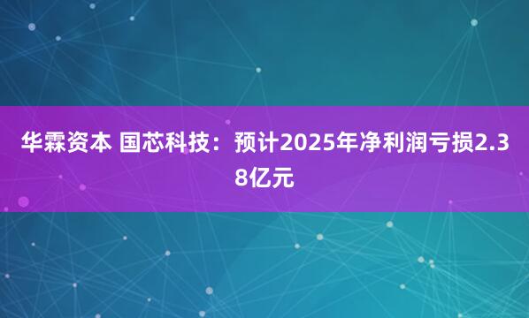华霖资本 国芯科技：预计2025年净利润亏损2.38亿元